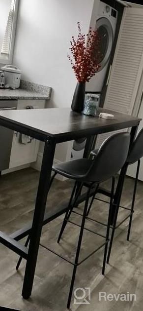 img 1 attached to Teraves Bar Table With Solid Metal Frame,Counter Height Table Kitchen Bar Table For Dining Room,Living Room (47.24", Black Oak) review by Dawn Adams