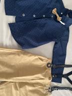 img 1 attached to Gentleman'S Dressy Outfit For Baby Toddler Boy: Short Dress Shirt, Bowtie And Suspender Pants Formal Suit review by Kimoni Parson