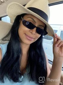 img 7 attached to DRESHOW Women Straw Panama Hat Fedora Beach Sun Hat Wide Brim Straw Roll Up Hat UPF 50+