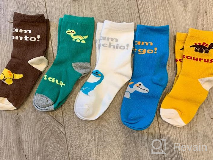 img 1 attached to 🧦 ZAKASA Kids Boy Socks: Fashionable Truck Tractor Lion Cat Cartoon Cotton Socks 5 Pack for Ages 2-13 Years review by Andrew Pickering