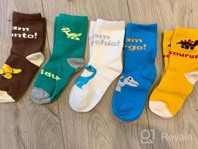 img 5 attached to 🧦 ZAKASA Детские носки для мальчиков: модные носки с грузовиком, трактором, львом, кошкой из хлопка с карикатурным рисунком 5 штук для возраста от 2 до 13 лет.