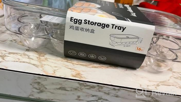 img 1 attached to Clear Refrigerator Egg Holder For 18 Eggs, Ambergron Egg Container For Fridge, Kitchen Storage Solution review by Gregory Shorunov