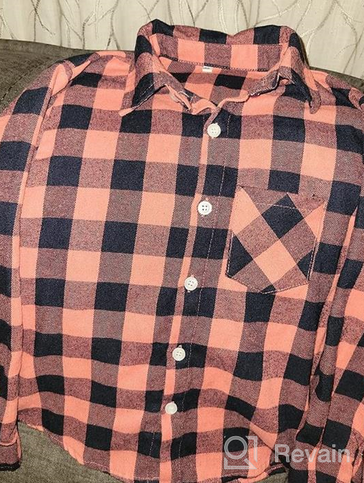 img 1 attached to Gingham Flannel Toddler 👧 Girls' Clothing with Buttoned Sleeves review by Beth Martin