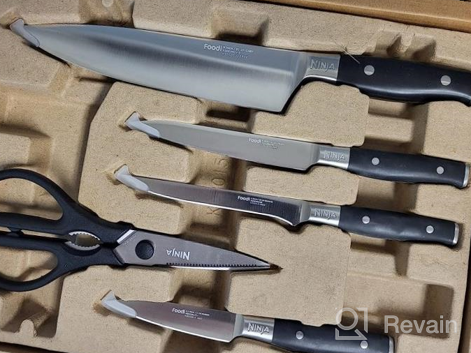 img 1 attached to Ninja K52015 Foodi NeverDull 15 Piece Premium Knife System with Wood Series Block, German Stainless Steel, Built-in Sharpener – Stainless Steel/Walnut review by Danny Thomas