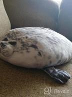 img 1 attached to Large Gray Rainlin Chubby Blob Seal Plush Toy - Cute Ocean Animal Stuffed With Soft Cotton (23.6 Inches) review by Leonard Henry
