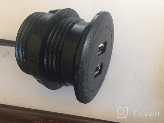 img 1 attached to 💻 Convenient USB Hub Power Grommet: Enhance Your Desk's Connectivity with 2 USB Ports and a 6.56 FT Extension Cord review by Logan Goozmer