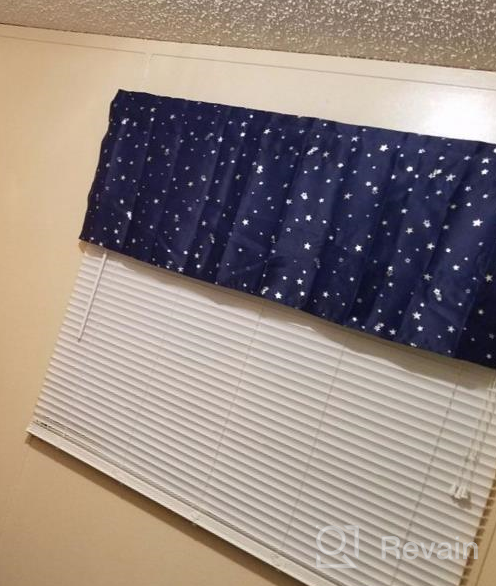 img 1 attached to ZHH Navy Blue Star Pattern Valance Curtain - 54X18 Inches Blackout Cafe Curtain For Elegant Window Dressing, 1 Piece Set review by Ryan Selpasoria