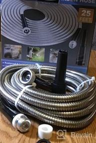 img 5 attached to 🚿 FUDESY 100FT 304 Stainless Steel Heavy Duty Durable Water Hose with Adjustable Nozzle - Six Spray Modes for Outdoor Yard, No Kink and Tangle-Free, Lightweight, Flexible, Easy to Store