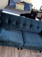 картинка 1 прикреплена к отзыву Stylish HONBAY Grey Velvet Loveseat: Elegant 2-Seater Sofa with Wood Legs for Small Spaces, Bedroom, Office от Jero Fontaine