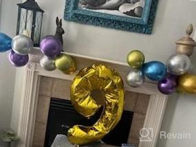 img 7 attached to 40-дюймовый воздушный шар из фольги с золотым номером 1 - JOYYPOP идеально подходит для дней рождения, юбилеев и новогодних вечеринок!