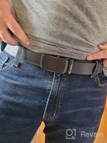 img 5 attached to Men'S Micro-Adjustable Leather Ratchet Belt - 1 3/8" Width For Casual Jeans - Fits All Sizes And Occasions