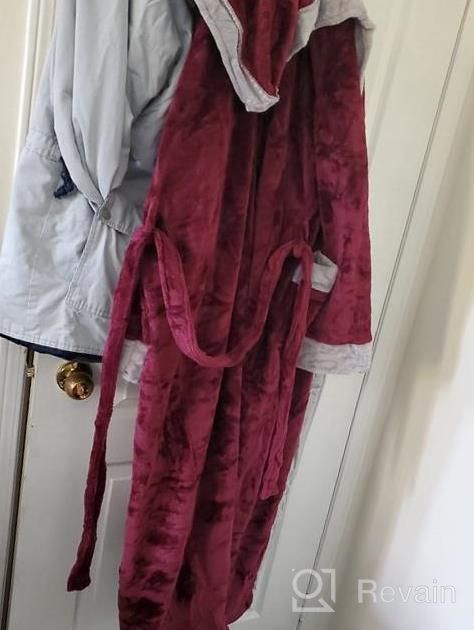 img 1 attached to Warm Up This Winter With Hellomamma'S Long Hooded Bathrobe For Women - Flannel Fleece Robes For Ultimate Comfort And Style review by Chelsea Hunter