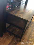 img 1 attached to Rustic Brown Industrial Storage Bench With Lift Top Shoe Storage For Entryway, Dining Room, Hallway, And Living Room - Metal Frame review by Trisha Green