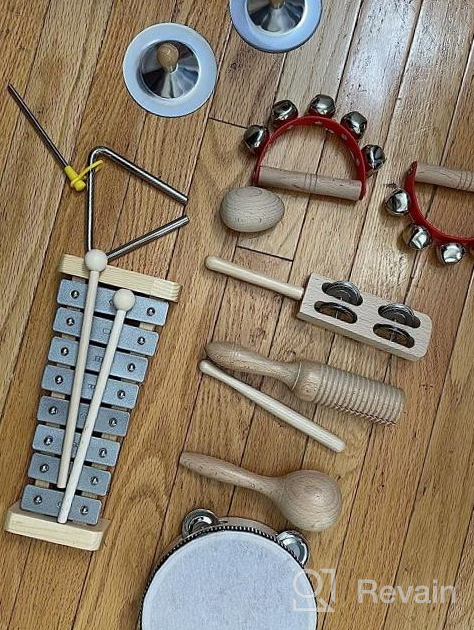 img 1 attached to Eco-Friendly Toddler Musical Instruments Set - International Natural Wooden Music Toy For Kids And Preschoolers With Storage Bag, Perfect For Fun And Educational Playtime review by David Nelson