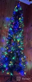 img 6 attached to 🎄 SHareconn 4ft Premium Prelit Artificial Hinged Slim Pencil Christmas Tree - Full Branch Tips with 100 Warm White & Multi-Color Lights - Top Choice for X-mas Decorations (4 FT)