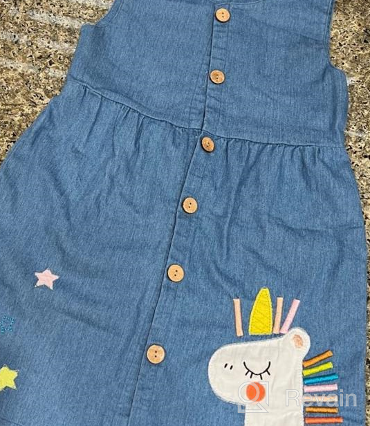 img 1 attached to HILEELANG Sleeveless Cotton Casual Flower Shirt Playwear Jumper Skirt Sundress for Toddler Girls in Summer review by Lucas Hale