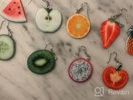 img 1 attached to Fruit-Inspired VEINTI+1 Trendy Statement Acrylic Earrings: Creative, Funny & Lifelike Jewelry for Women/Girls review by Susan Vaughn