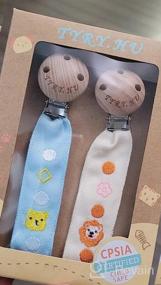 img 8 attached to 2 Pack TYRY.HU Pacifier Clip For Baby Girls Boys - Universal Fit, Embroidery Ribbon Leash & Webbing Holder, Neutral Binky Clips - Perfect Baby Birthday Gift!