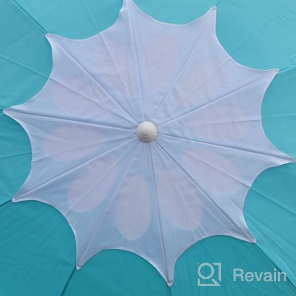 img 1 attached to CLISPEED 6.5Ft Windproof Beach Umbrella With Aluminum Tilt Pole And UV 50+ Protection - Perfect For Beach, Patio, Lawn, And Garden In Lake Blue review by Brandi Stone