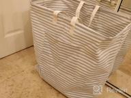 img 1 attached to Extra Large Laundry Hamper With Extended Handles - Collapsible 100L Clothes Basket For Toys And Clothes - Waterproof Storage Bags - Light Blue By Jack&Chris review by Chad Gomez