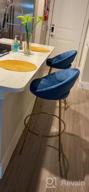 img 1 attached to Guyou Modern Upholstered Velvet Bar Stools Set Of 2 With Back, 30" Seat Height Kitchen Island Pub High Chair Stools Gold Legs 2PCS (Navy Blue) review by Sandra Allen