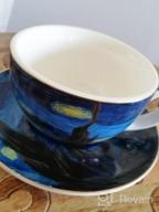 img 1 attached to Coffeezone Vincent Van Gogh Art The Starry Night Porcelain Latte Art Coffee Cup Saucer (Latte 10 Oz) review by Benjamin Chang