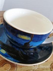 img 5 attached to Coffeezone Vincent Van Gogh Art The Starry Night Porcelain Latte Art Coffee Cup Saucer (Latte 10 Oz)