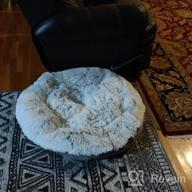 img 1 attached to Grey Anti-Anxiety Donut Dog Bed For Small Medium Dogs - Calming Pet Cuddler Bed With Soft Plush Faux Fur, Machine Washable And Anti-Slip Bottom By JOEJOY review by Juan Crane