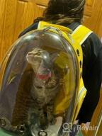 img 1 attached to XZKING Transparent Space Capsule Pet Carrier Bag – Cat Backpack Carrier with Bubble Design, Airline Approved Travel Carrier for Small Dogs, Cats, Puppies – Outdoor Use Hiking Backpack, Red Color review by Doug Bunkers