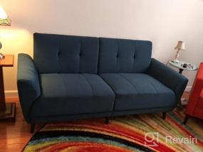 img 5 attached to Обновите свою гостиную с помощью стильного дивана Ivinta с тафтингом в стиле модерн середины века в сером цвете - маленький размер, большой эффект!