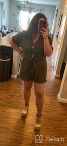 img 5 attached to Women'S V Neck Button Rompers Short Sleeve Sexy Loose Jumpsuit With Knot Tie And Pockets