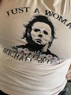 img 1 attached to Vintage Horror Halloween Shirt: LORSU Woman'S Michael Myers Flowers Tee With Scary Movie Theme Tops Blouse review by Ryan Rodriguez