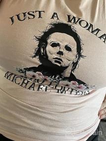 img 5 attached to Vintage Horror Halloween Shirt: LORSU Woman'S Michael Myers Flowers Tee With Scary Movie Theme Tops Blouse