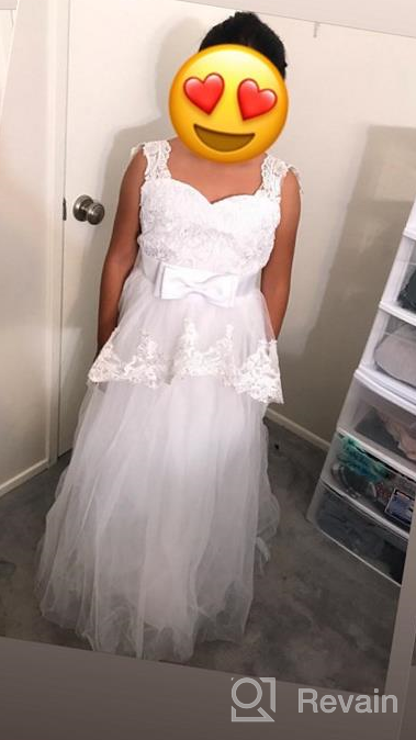 img 1 attached to Elegantly Adorned Tulle Flower Girls' Clothing with Appliques Sleeves review by Wendy Mellgren