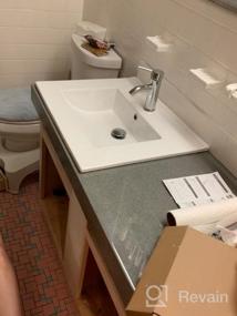 img 5 attached to Прямоугольная раковина для ванной комнаты Eclife 24" с белой керамической столешницей, смесителем хромированного цвета (1.5 GPM) и сливным устройством (A08)