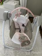 img 1 attached to 6-Speed Portable Baby Swing With Music - Flora The Unicorn (Pink) | Ingenuity Comfort 2 Go Compact For Travel, 0-9 Months review by Robert Maysey
