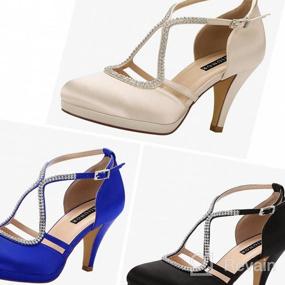 img 5 attached to Chic And Comfy: Low Heel Satin Bridal Wedding Shoes For Women With Ankle Strap And Platform