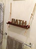 img 1 attached to CVHOMEDECO. Rustic Vintage Wooden Words Sign Free Standing Bath, Bathroom/Home Wall/Door Decoration Art (Black 1) review by Jamie Smith