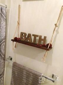 img 6 attached to CVHOMEDECO. Rustic Vintage Wooden Words Sign Free Standing Bath, Bathroom/Home Wall/Door Decoration Art (Black 1)