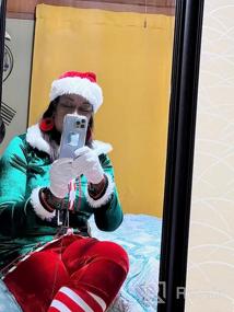 img 6 attached to 6-Piece Unisex Christmas Elf Costume: GRACIN Santa'S Helper Green Velvet Adult Cosplay