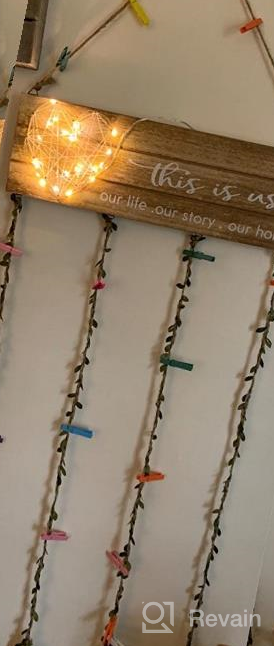 img 1 attached to 🎨 Hanging Artwork Display for Kids: Look What I Made Sign with 20 Clips and Remote Fairy Lights review by Butros Allen
