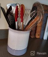 img 1 attached to Framhouse Style Stoneware Utensil Holder For Kitchen Countertop - Large Cooking Utensil Crock Perfect For Any Size Kitchen Accessories review by Joe Roberts