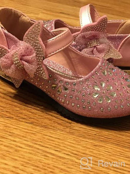 img 1 attached to 👠 SOFMUO Sparkle Bowknot Ballerina Princess Girls' Shoes: Flats with a Glamorous Twist review by Niropa Heinen