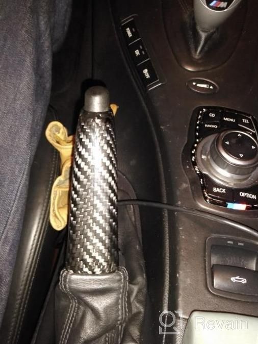 img 1 attached to Carbon Fiber Car Handbrake Cover Grip Handle Lever For BMW 1 2 3 4 Series GT E46 E90 E92 E60 E39 F30 F10 F20 - Upgraded Automotive Accessory For Improved Style And Functionality review by David Stewart