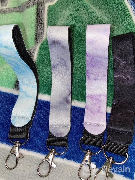 img 1 attached to Lanyard Wristlet Keychain For Women - Bulk Sublimation Blanks With Strap Key Chain For Efficient Organization review by Steven Ross