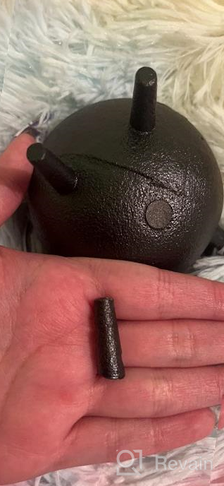 img 1 attached to Cast Iron Cauldron With Lid And Handle - 3.5 Inch Triquetra Incense Smudge Kit Sage Holder Altar Ritual Burning Holder review by Julie Rodriguez