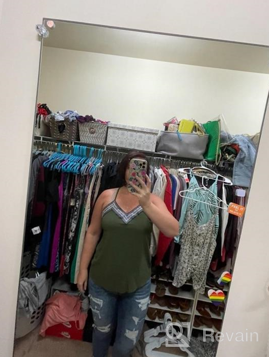 img 1 attached to Embroidered Sleeveless Blouse: Women'S V-Neck Strappy Casual Tank Top By BLENCOT With Loose Fit review by Michelle Hall