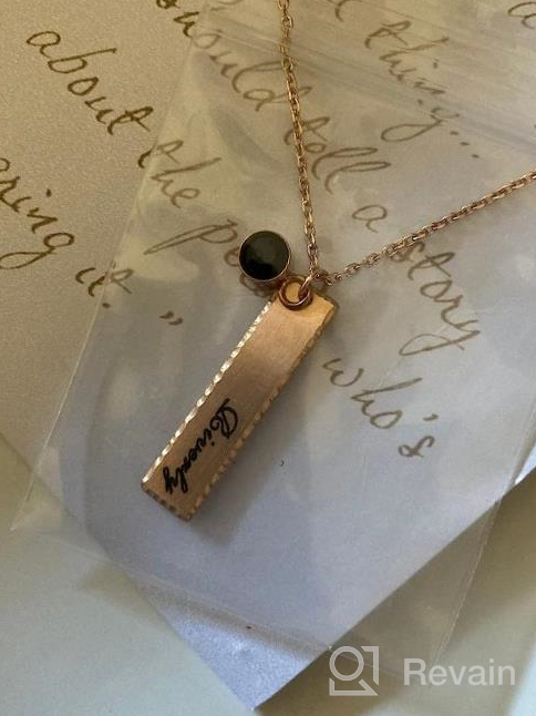 img 1 attached to Personalized Engraved Sterling Silver Bar Necklace With Birthstone For Mom - Custom Mothers Necklace Gift For Christmas review by Jeremy Lawrence