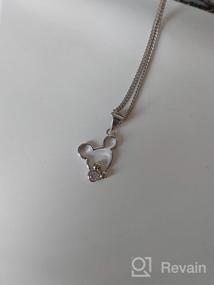 img 5 attached to ✨ Mickey Mouse Necklace for Girls: Sterling Silver CZ Minnie Mouse Pendant Necklace Gift with Jewelry Box - Silver Chain 18in (F1462)