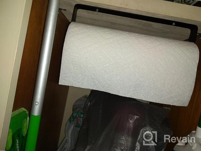 img 1 attached to Adhesive Under Cabinet Paper Towel Holder - Rustproof, Wall Mounted & No Drilling For Home Kitchen | SMARTAKE Easy Tear White review by Noah Jess